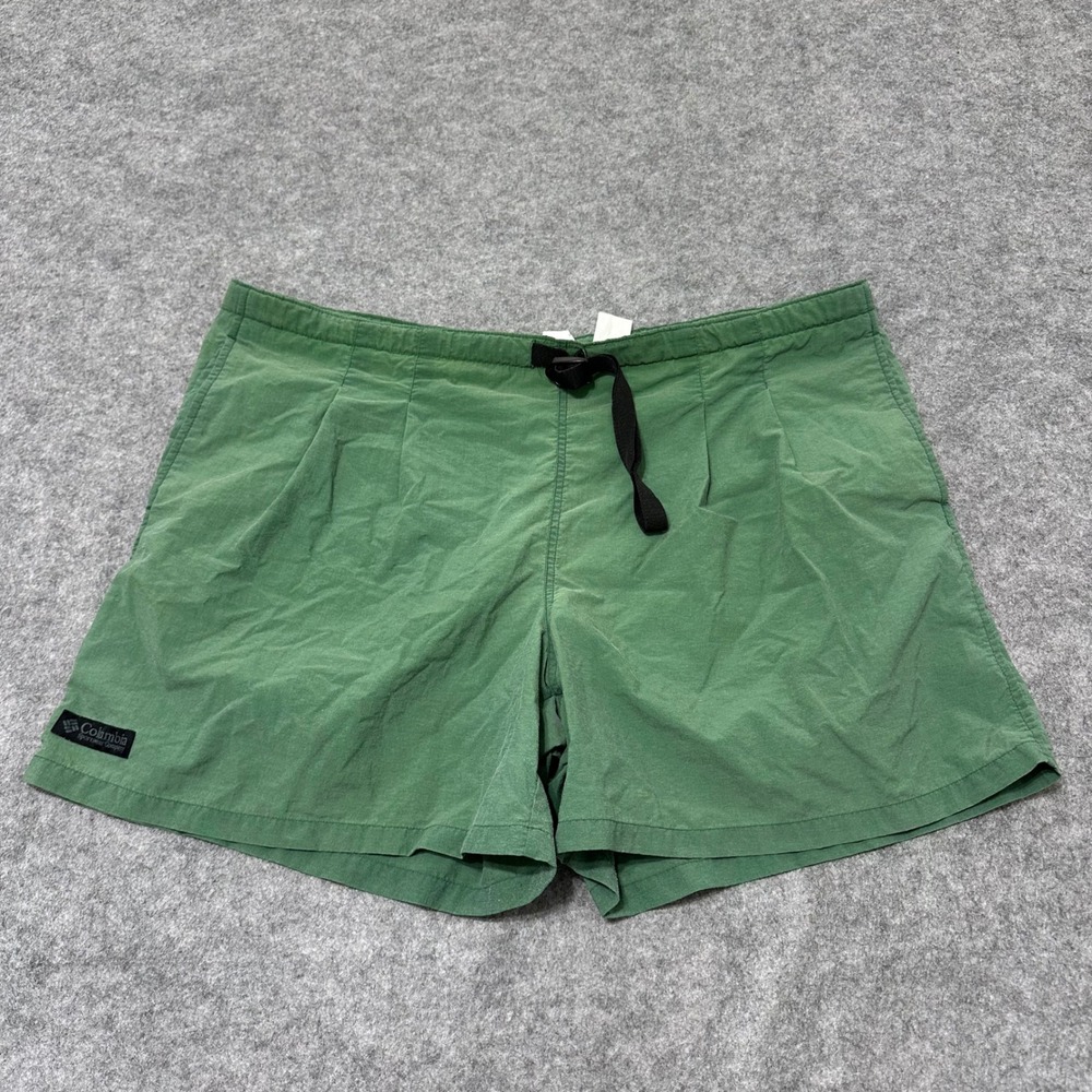 Columbia River Shorts Mens XL Green Nylon Gorpcore Belted VTG Hiking Trunks